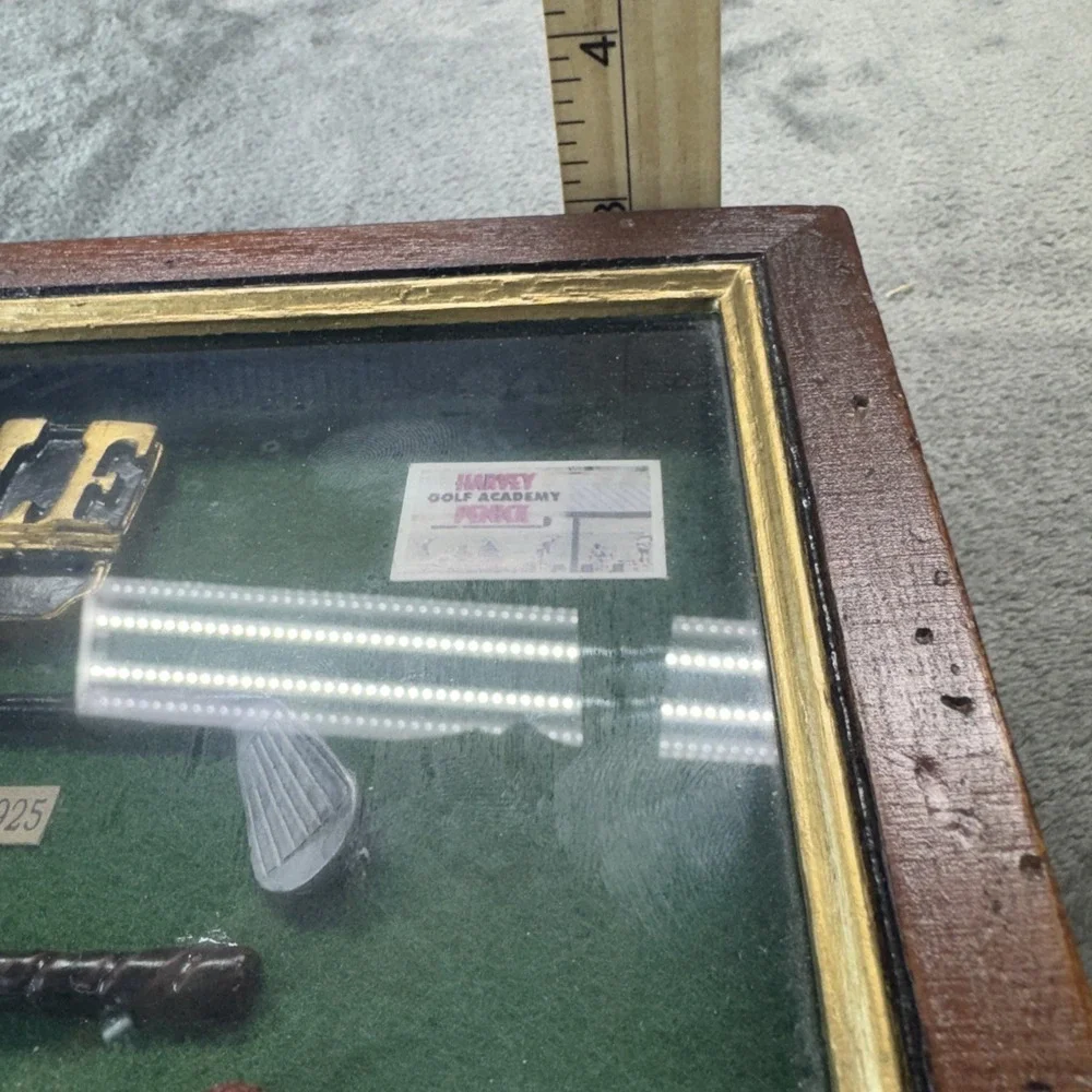 History of Golf Collectible Shadow‎ Box Wood Framed Hanging Display Case
